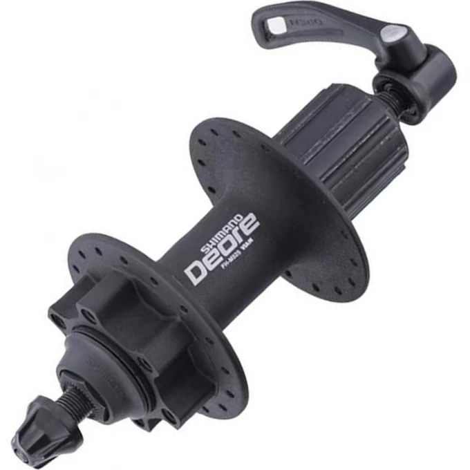 Втулка задняя SHIMANO DEORE, M525A, 32 отверстия, 8/9 скоростей, QR, 6-болт, черный EFHM525ABZLS Втулка задняя SHIMANO DEORE, M525A, 32 отверстия, 8/9 скоростей, QR, 6-болт, черный EFHM525ABZLS
