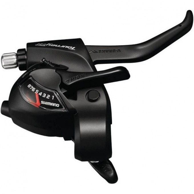 Шифтер тормозная ручка SHIMANO TOURNEY, TX800, 8 скоростей, трос 2050 мм, черный ESTTX800R8AL